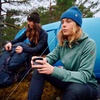 image:imageFjllrven Abisko Grid Fleece Hoodie Womens Jacket  Lightweight Breathable Stretch Grid Midlayer for Hiking TrekkingBreeze Blue