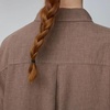 image:imageFjllrven Ovik Hemp Camp Womens Short Sleeve Shirt  Breathable Comfortable Hemp Cotton Fabric  Hiking TravelSuede Brown
