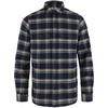 image:imageFjallraven Ovik Heavy Flannel Mens Long Sleeve Shirt Organic Cotton  Relaxed FitDark NavyBuckwheat Brown