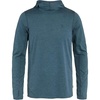 image:imageFjllrven Abisko Sun Hoodie Mens Long Sleeve Shirt  Lightweight Comfortable Sun Protection Fabric  Hiking TrekkingIndigo Blue