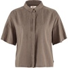 image:imageFjllrven Ovik Hemp Camp Womens Short Sleeve Shirt  Breathable Comfortable Hemp Cotton Fabric  Hiking TravelSuede Brown