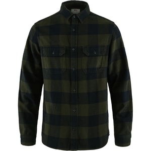 image:imageFjallraven Ovik Heavy Flannel Mens Long Sleeve Shirt Organic Cotton  Relaxed FitDeep ForestDark Navy