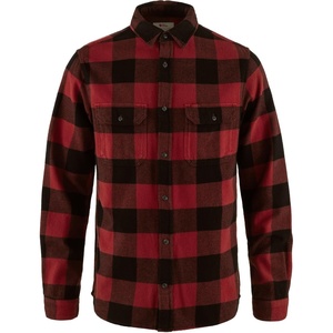 image:imageFjallraven Ovik Heavy Flannel Mens Long Sleeve Shirt Organic Cotton  Relaxed FitRedBlack