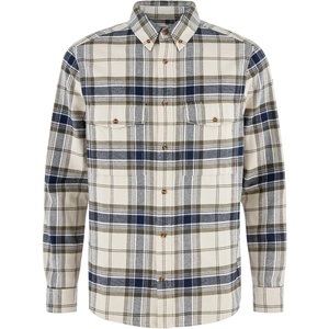 image:imageFjallraven Ovik Twill Mens Long Sleeve Shirt Organic Cotton  Relaxed FitChalk WhiteDark Navy