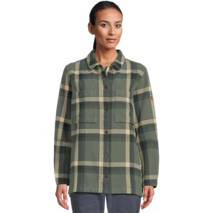 image:imageFjallraven Singi Flannel Overshirt Womens Long Sleeve Shirt Organic Cotton  Relaxed FitPatina GreenDeep Patina