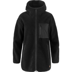image:imageFjallraven Vardag Pile Fleece Long Womens Fleece FullZip Midlayer HoodyBlack