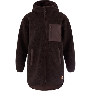 image:imageFjallraven Vardag Pile Fleece Long Womens Fleece FullZip Midlayer HoodyBlack Oak