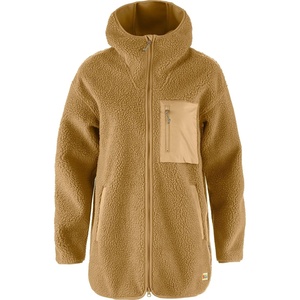 image:imageFjallraven Vardag Pile Fleece Long Womens Fleece FullZip Midlayer HoodyBuckwheat Brown