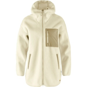 image:imageFjallraven Vardag Pile Fleece Long Womens Fleece FullZip Midlayer HoodyChalk White