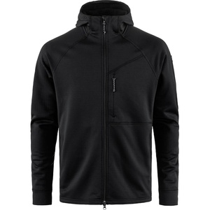 image:imageFjllrven Abisko Grid Fleece Hoodie Mens Jacket  Lightweight Breathable Stretch Grid Midlayer for Hiking Trekking OutdoorBlack
