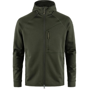 image:imageFjllrven Abisko Grid Fleece Hoodie Mens Jacket  Lightweight Breathable Stretch Grid Midlayer for Hiking Trekking OutdoorDeep Forest