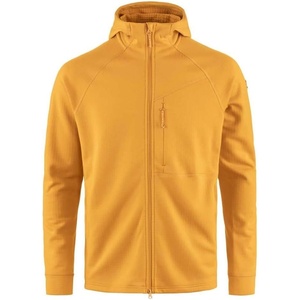 image:imageFjllrven Abisko Grid Fleece Hoodie Mens Jacket  Lightweight Breathable Stretch Grid Midlayer for Hiking Trekking OutdoorMustard Yellow