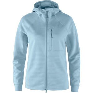 image:imageFjllrven Abisko Grid Fleece Hoodie Womens Jacket  Lightweight Breathable Stretch Grid Midlayer for Hiking TrekkingBreeze Blue