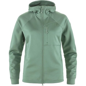 image:imageFjllrven Abisko Grid Fleece Hoodie Womens Jacket  Lightweight Breathable Stretch Grid Midlayer for Hiking TrekkingPatina Green
