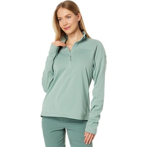 image:imageFjllrven Abisko Lite Womens Half Zip Fleece  Breathable Comfortable Lightweight Fleece Warmth  Hiking TrekkingMisty Green