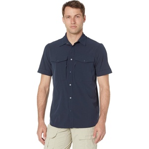 image:imageFjllrven Abisko Mens Short Sleeve Trekking Shirt  Comfortable Lightweight Breathable Fabric  Hiking TrekkingDark Navy