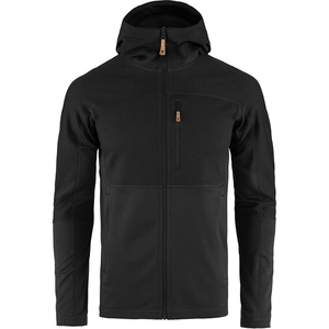 image:imageFjllrven Abisko Mens Trail Full Zip Hooded Fleece  Breathable Comfortable Lightweight Fleece Warmth  Hiking TrekkingBlack
