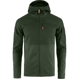 image:imageFjllrven Abisko Mens Trail Full Zip Hooded Fleece  Breathable Comfortable Lightweight Fleece Warmth  Hiking TrekkingDeep Forest