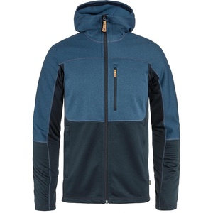 image:imageFjllrven Abisko Mens Trail Full Zip Hooded Fleece  Breathable Comfortable Lightweight Fleece Warmth  Hiking TrekkingIndigo BlueDark Navy