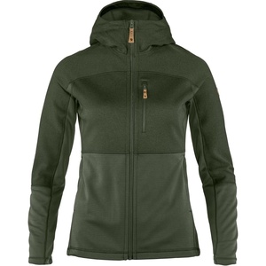 image:imageFjllrven Abisko Trail Womens Hooded Full Zip Fleece  Breathable Comfortable Lightweight Fleece Warmth  HikingDeep Forest