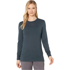 image:imageFjllrven Abisko Womens Long Sleeve Wool Shirt  Temperature Regulating QuickDry Merino Wool  Hiking TrekkingDark Navy