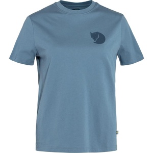 image:imageFjllrven Fox Boxy Logo Tee Womens TShirt  Soft Cotton Fabric Relaxed Boxy Fit Fox Graphic  Hiking TravelDawn Blue