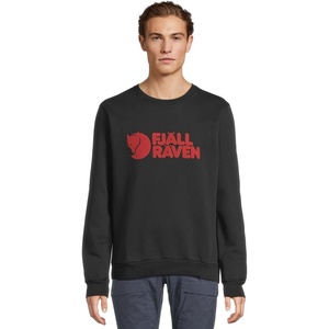 image:imageFjllrven Logo Sweater Mens Sweatshirt  Soft Fleece Classic Crewneck Organic Cotton Blend  Hiking TravelBlack