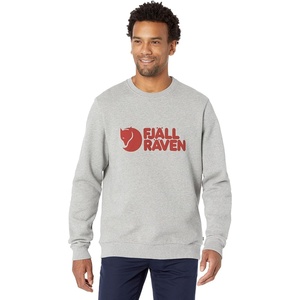 image:imageFjllrven Logo Sweater Mens Sweatshirt  Soft Fleece Classic Crewneck Organic Cotton Blend  Hiking TravelGreyMelange