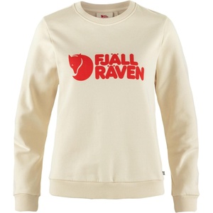 image:imageFjllrven Logo Sweater Womens Sweatshirt  Soft Fleece Classic Crewneck Organic Cotton Blend  Hiking TravelChalk WhiteFlame Orange