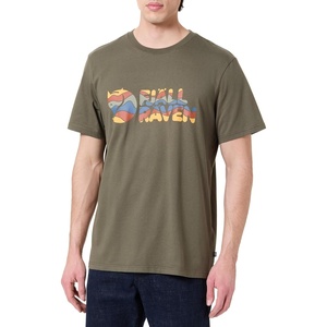image:imageFjllrven Multicolor Logo Mens TShirt  Breathable Comfortable Organic Cotton Fabric  Hiking TravelLaurel Green