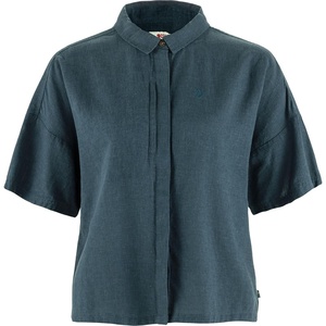 image:imageFjllrven Ovik Hemp Camp Womens Short Sleeve Shirt  Breathable Comfortable Hemp Cotton Fabric  Hiking TravelMountain Blue