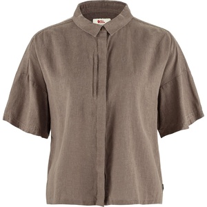 image:imageFjllrven Ovik Hemp Camp Womens Short Sleeve Shirt  Breathable Comfortable Hemp Cotton Fabric  Hiking TravelSuede Brown