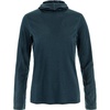 image:imageFjllrven Abisko Womens Wool Hoodie  Temperature Regulating Merino Wool Lightweight Warmth  Hiking TrekkingDark Navy