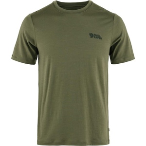 image:imageFjallraven Abisko Wool Logo Mens Short Sleeve Shirt Merino Wool Blend  Slim FitLaurel Green