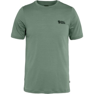 image:imageFjallraven Abisko Wool Logo Mens Short Sleeve Shirt Merino Wool Blend  Slim FitPatina Green