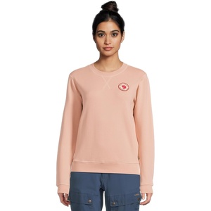 image:imageFjllrven 1960 Logo Badge Womens Sweatshirt  Organic Cotton Soft Fleece Warmth Classic Fit  Hiking TravelChalk Rose