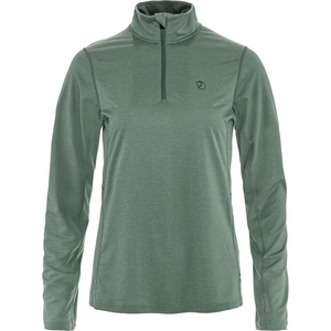 image:imageFjllrven Abisko Day Hike Womens Half Zip  Moisture Wicking Fabric Lightweight Comfortable Stretch  Hiking TrekkingPatina Green