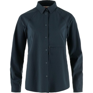 image:imageFjllrven Abisko Womens Long Sleeve Trekking Shirt  Comfortable Lightweight Breathable Fabric  Hiking TrekkingDark Navy
