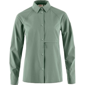 image:imageFjllrven Abisko Womens Long Sleeve Trekking Shirt  Comfortable Lightweight Breathable Fabric  Hiking TrekkingPatina Green