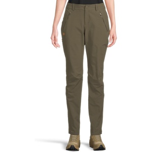 image:imageFjllrven Abisko Womens Trekking Trousers  Stretch Panels Reinforced Knees Durable Fabric  Hiking TrekkingDeep Forest
