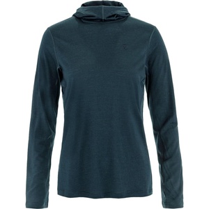 image:imageFjllrven Abisko Womens Wool Hoodie  Temperature Regulating Merino Wool Lightweight Warmth  Hiking TrekkingDark Navy