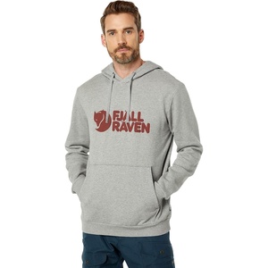 image:imageFjllrven Logo Hoodie for Men Offers a Regular Fit with Long Sleeves Attached Hood and Kangaroo Pocket in a Pullover StyleGreyMelange