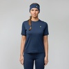image:imageFjllrven Bergtagen Merino 190 Womens Short Sleeve Shirt  Temperature Control Breathable Wool Warmth  Hiking TrekkingMountain Blue