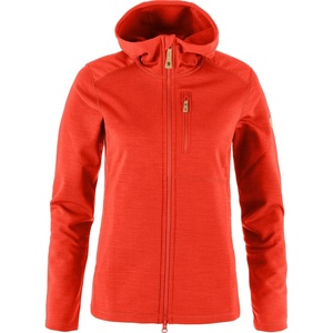 image:imageFjllrven Keb Fleece Womens Hooded Jacket  Insulated Fleece Breathable Warmth Durable Construction  Hiking TrekkingFlame Orange