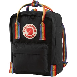 image:imageFjllrven Kanken Rainbow Mini Backpack  Compact Everyday Carry Durable Vinylon Fabric  Travel BlackRainbow Pattern One SizeBlackrainbow Pattern