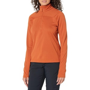 image:imageFjllrven Abisko Lite Womens Half Zip Fleece  Breathable Comfortable Lightweight Fleece Warmth  Hiking Trekking Terracotta Brown S