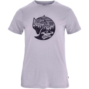 image:imageFjllrven Abisko Womens Short Sleeve Wool Shirt  Temperature Regulating QuickDry Merino Wool  Hiking TrekkingLavender Mist Dark Navy