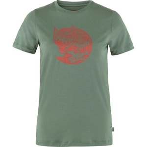 image:imageFjllrven Abisko Womens Short Sleeve Wool Shirt  Temperature Regulating QuickDry Merino Wool  Hiking TrekkingPatina GreenTerracotta Brown