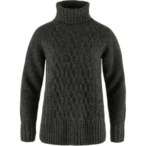image:imageFjllrven UnisexAdult vik Cable Knit Roller Neck WDark Grey