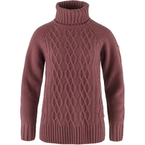 image:imageFjllrven UnisexAdult vik Cable Knit Roller Neck WMesa Purple